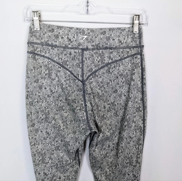 Gymshark Fit Fleur Texture Leggings Grey Marl High Waisted Full Length sz.S - Picture 12 of 13